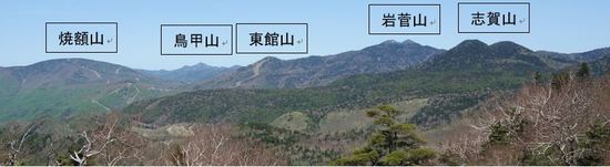 笠ヶ岳峠付近から東を望む