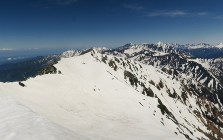 薬師岳山頂から立山・剱岳方面の景色